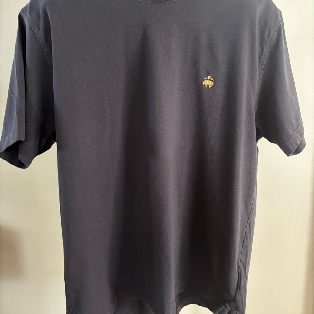 Brooks Brothers Navy Short Sleeve Crewneck Tee with Gold Crest